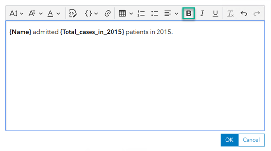 Bold button in text editor Bold button in text editor